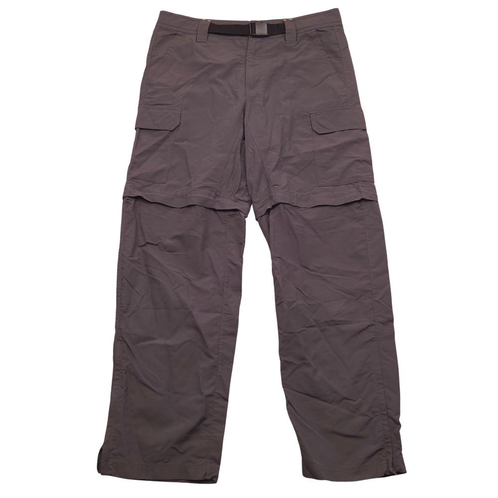 Eddie Bauer Travex Convertible Pants Zip Off Cargo Hiking Gray Mens 33x32